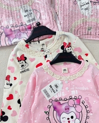 SET 2 BỘ KURUMI và MICKEY CỔ VIỀN BÈO DÀI TAY CHO BÉ GÁI