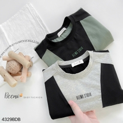 BEEMO_SET COTTON DAI TAY PHỐI THÂN STUDIO CHO BÉ TRAI