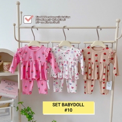 Lynhkids_ COMBO 3 BỘ BABY DOLL CÁNH TIÊN DÀI TAY BÉ GÁI