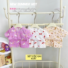 LYNHKIDS_SET 3 BỘ COTTON CỘC XUẤT DƯ BÉ GÁI HÃNG LYNH – MẪU MỚI NHẤT 2025