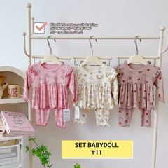 Lynhkids_ COMBO 3 BỘ BABY DOLL CÁNH TIÊN DÀI TAY BÉ GÁI