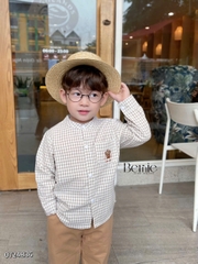 BERNIE-SET SƠ MI CARO CỔ TÀU THỜI THƯỢNG CHO BÉ TRAI
