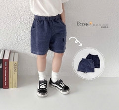 BEEMO_QUẦN SHORTS DA CÁ GIẢ BÒ PHỐI TÚI