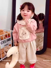 BỘ NỈ 2 DA QUẦN BI CHO BÉ GÁI