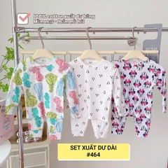 Lynhkids _SET 3 BỘ XUẤT DƯ DÀI TAY BÉ GÁI SIÊU XINH