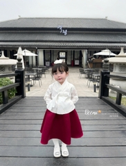 BEEMO_SET HANBOK TAFTA ĐẲNG CẤP, PHỐI REN HOA TINH TẾ CHO BÉ GÁI