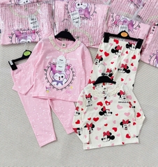 SET 2 BỘ KURUMI và MICKEY CỔ VIỀN BÈO DÀI TAY CHO BÉ GÁI