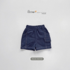 BEEMO_QUẦN SHORTS DA CÁ GIẢ BÒ PHỐI TÚI