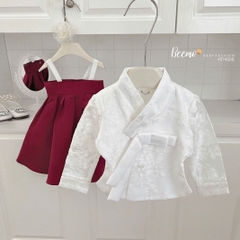 BEEMO_SET HANBOK TAFTA ĐẲNG CẤP, PHỐI REN HOA TINH TẾ CHO BÉ GÁI