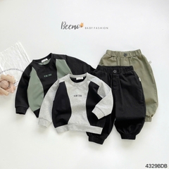BEEMO_SET COTTON DAI TAY PHỐI THÂN STUDIO CHO BÉ TRAI