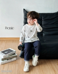 BERNIE_BỘ ÁO COTTON XƯỚC IN TRÀN QUẦN GIẢ BÒ – THỜI TRANG VÀ PHONG CÁCH CHO BÉ TRAI