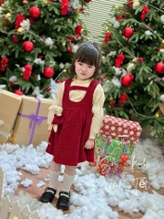 SET VÁY NHUNG KIM TUYẾN SIÊU XINH CHO BÉ YÊU