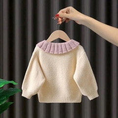 QC_ÁO KHOÁC LEN MÈO CARDIGAN BÉ GÁI