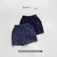 BEEMO_QUẦN SHORTS DA CÁ GIẢ BÒ PHỐI TÚI