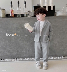 BEEMO_SIÊU PHẨM 3 MÓN BỘ ĐỒ VÉC KÈM ÁO GIỮ NHIỆT NHUNG CHÉO CHO BÉ