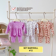 Lynhkids_ COMBO 3 BỘ BABY DOLL CÁNH TIÊN DÀI TAY BÉ GÁI