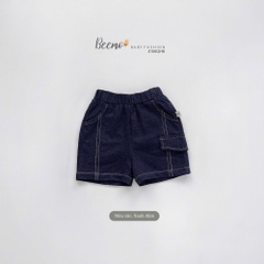 BEEMO_QUẦN SHORTS DA CÁ GIẢ BÒ PHỐI TÚI