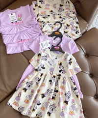 COMBO 2 VÁY MICKEY TÍM TRẮNG CHO BÉ GÁI