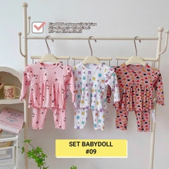 Lynhkids_ COMBO 3 BỘ BABY DOLL CÁNH TIÊN DÀI TAY BÉ GÁI
