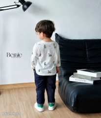 BERNIE_BỘ ÁO COTTON XƯỚC IN TRÀN QUẦN GIẢ BÒ – THỜI TRANG VÀ PHONG CÁCH CHO BÉ TRAI