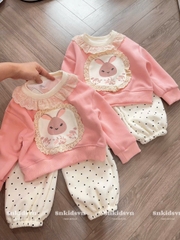 BỘ NỈ 2 DA QUẦN BI CHO BÉ GÁI
