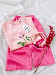 SET ÁO DÀI HOA HỒNG SIÊU XINH – NỔI BẬT, DUYÊN DÁNG CHO BÉ YÊU