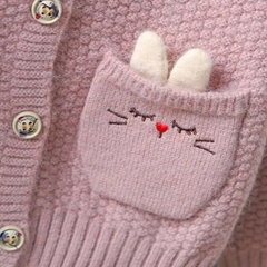 QC_ÁO KHOÁC LEN MÈO CARDIGAN BÉ GÁI