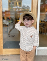 BERNIE-SET SƠ MI CARO CỔ TÀU THỜI THƯỢNG CHO BÉ TRAI