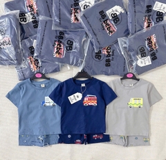 [COMBO 3 BỘ Ô TÔ TONE XANH] CHO BÉ TRAI – CHẤT COTTON LOẠI 1 SIÊU MỀM MỊN