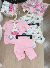 SET 2 BỘ COTTON MICKEY, MÈO NƠ NỔI – BÉ GÁI SIÊU XINH