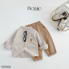 BERNIE-SET SƠ MI CARO CỔ TÀU THỜI THƯỢNG CHO BÉ TRAI