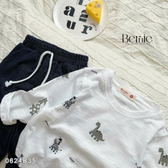 BERNIE_BỘ ÁO COTTON XƯỚC IN TRÀN QUẦN GIẢ BÒ – THỜI TRANG VÀ PHONG CÁCH CHO BÉ TRAI