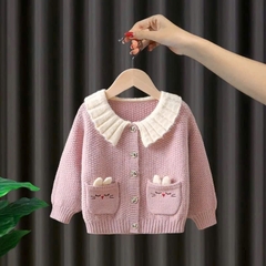 QC_ÁO KHOÁC LEN MÈO CARDIGAN BÉ GÁI