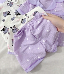 SET 2 BỘ PIJAMA MẶC NHÀ SIÊU XINH – HỌA TIẾT KURUMI CỰC YÊU