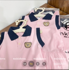 VÁY COTTON SÁT NÁCH HỒNG THÊU – CỔ DỆT, ĐUÔI CÁ XẾP LY
