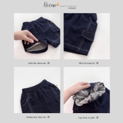 BEEMO_QUẦN SHORTS DA CÁ GIẢ BÒ PHỐI TÚI