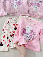 SET 2 BỘ KURUMI và MICKEY CỔ VIỀN BÈO DÀI TAY CHO BÉ GÁI
