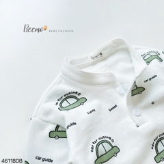 BEEMO - NỈ DA CÁ CỔ TÀU IN TRÀN Ô TÔ BÉ TRAI