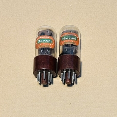 Two, Marconi B36/12SN7 Brown Base D Getter Valve tube 12SN7GT