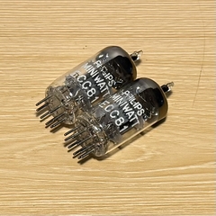 2Pcs Philips Miniwatt ECC81 / 12AT7 Foil D getter Code TK2 ∆0B Tested 90% TV7