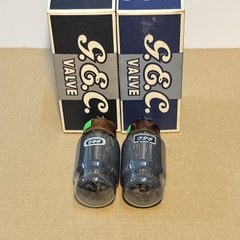 2Pcs GEC KT66 Gray Glass - Brown Base Valves / Tubes New Old Stock (V3)