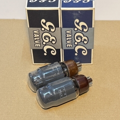 2Pcs GEC KT66 Gray Glass - Brown Base Valves / Tubes New Old Stock (V3)