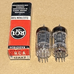 1Pair RCA 12AX7 ECC83 Black Plate Square Getter Vacuum Tube TV7 Test (Nos)