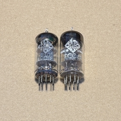 2Pc Telefunken ECC81 diamond bottom tubes tested Good TV7