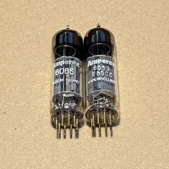 1Pair Amperex 6085 12AU7 E80CC Gold Pin Halo Getter Vacuum Tube (D3)
