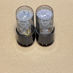 2x Mullard ECC33 Grey Glass Valve Tubes 1958 Eq B65 6SN7GT (Code 5k2 B7J3)