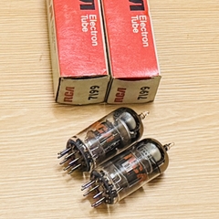 2x Vintage RCA 7199 Black Plate Vacuum Tube