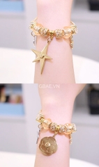 Vòng Tay CHANEL Gift Hãng Fullbox Kèm Charm Vàng