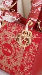 Túi DIOR custom hoạ tiết Holiday Limited dáng Lady size 25cm fullbox túi giấy hãng