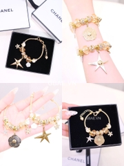 Vòng Tay CHANEL Gift Hãng Fullbox Kèm Charm Vàng